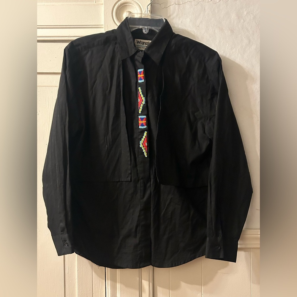 100% Cotton Vintage Wrangler Button-down with Beadwork
